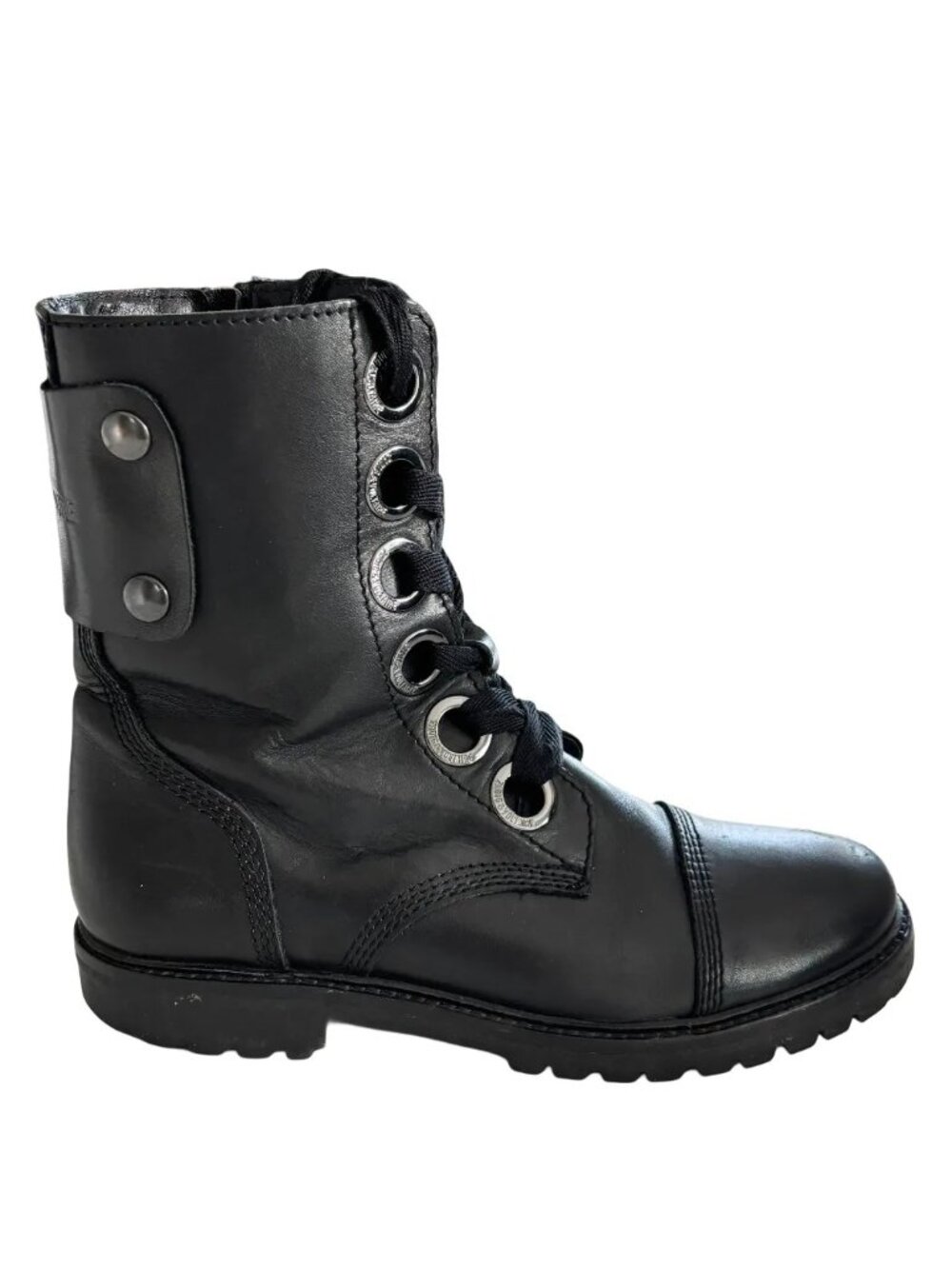 ZADIG & VOLTAIRE Joe Black Leather Combat Boots SZ 39